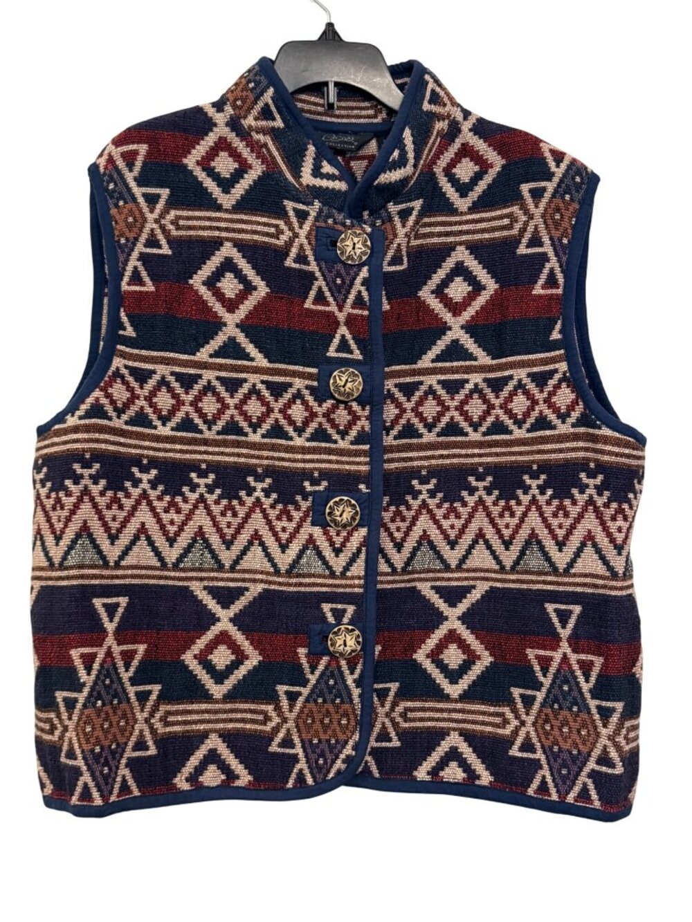 Asazu Collection Womens Southwest-Style Vest M 100% Cotton